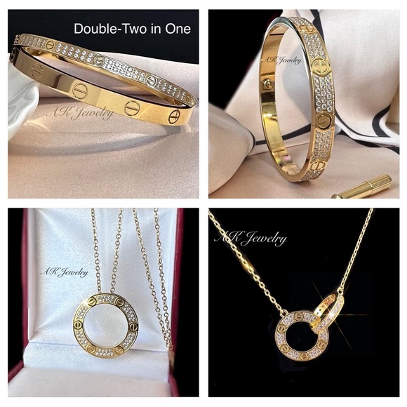 💎LUXURY MEDIUM Width RING, Diamond & Screw Design, Both Styles in One - Picture 4 of 5